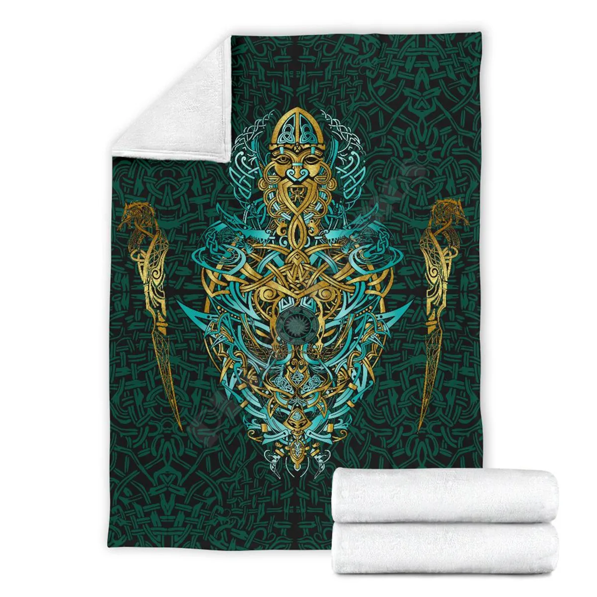 

Viking Tattoo 3D printed Sherpa Blanket on Bed Home Textiles Dreamlike HOME ACCESSORIES Drop shipping