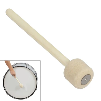 

Bass Drum Wooden Drumsticks Wool Felt Head Durable Log Snare Drums Stick