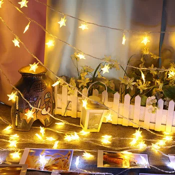 

New Star Light String For Home Decor 1pc 5M 40LED Five pointed Star Light String Wedding Christmas Party Decoration For Home A40