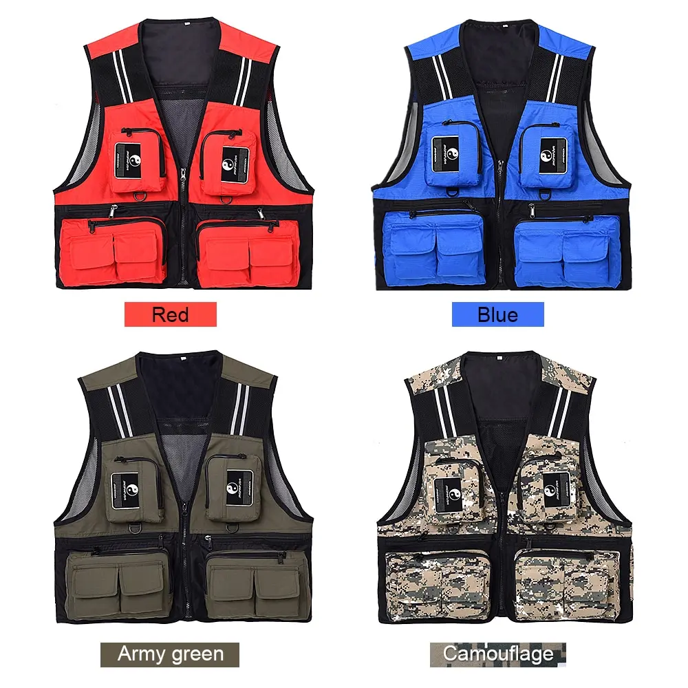 Жилет рыболовный Lixada сетчатый дышащий жилет без рукавов с несколькими карманами