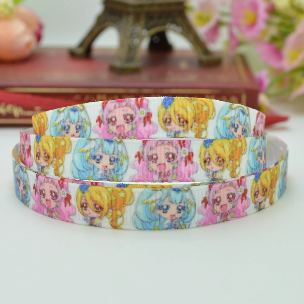 3/" 9 мм precure zerochan Pretty Cure напечатанная корсажная лента, бант для волос DIY Ручная работа OEM 50 ярдов