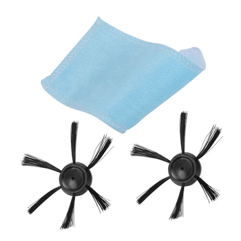 

2PCS Black Side Brushes for BowAI Vacuum Cleaner Parts & 1x Replace Blue Square Mop Cloth for BowAI Vacuum Cleaner Parts
