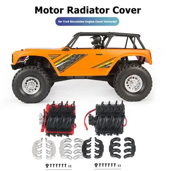 

V8 Car Motor Radiator Cover Environmental Protection and Durability for Trx4 Scx10 Scx10II Simulation Engine Universal
