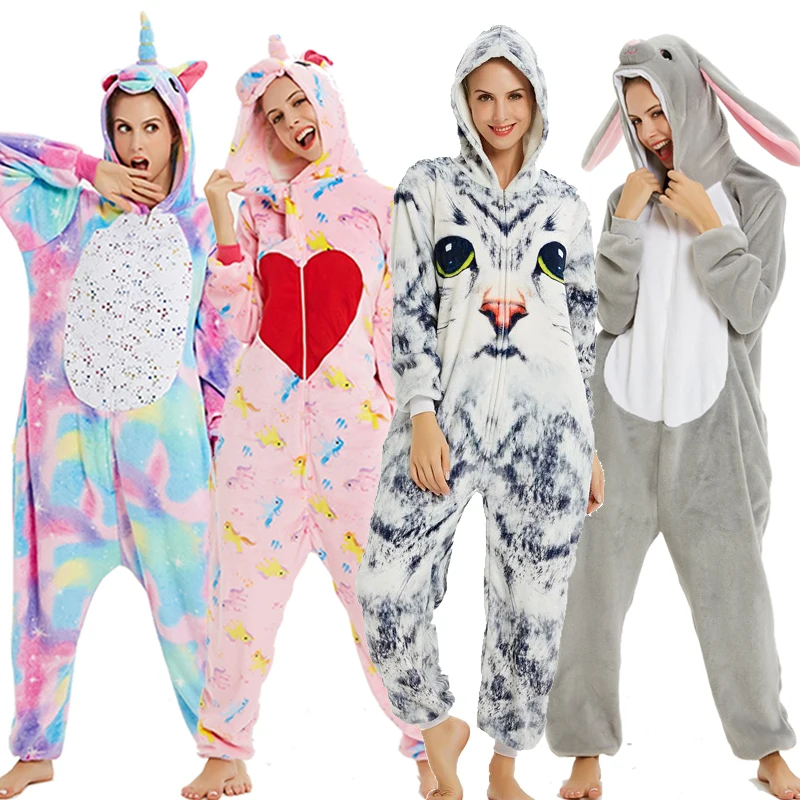 

Animal Wolf Kigurumi Unicorn Pajama Adult Onesie Women Men Couple 2020 Winter Pajamas Suit Kegurumi Sleepwear Flannel Pijamas