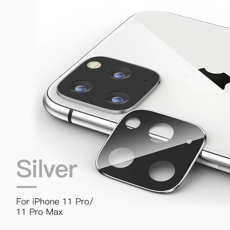 KUULAA Защита объектива камеры для iPhone 11 pro Max HD прозрачная камера закаленное стекло для iPhone 11pro бесшовное покрытие - Цвет: 11 Pro ProMax Silver