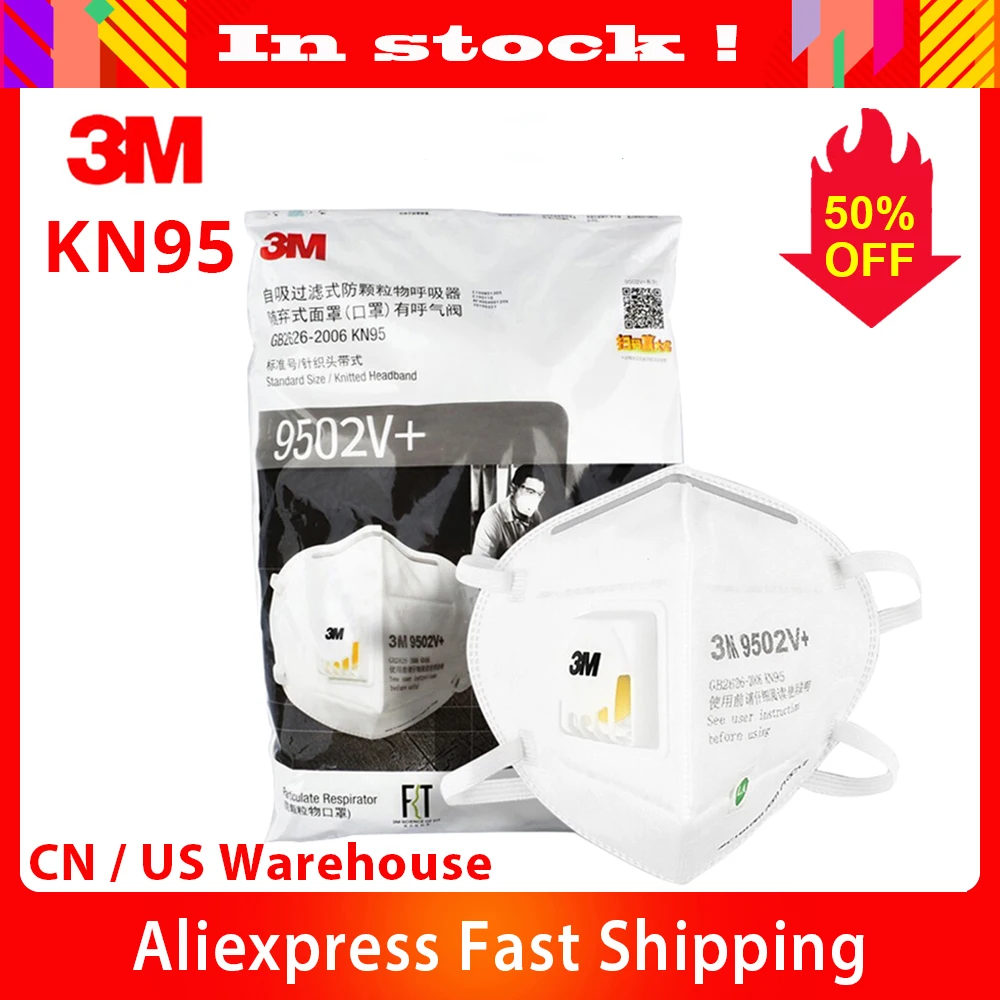 

3M 9502V+ KN95 Mask N95 face mask Respirator Safety Mouth Masks disposable mask respirator Features as KF94 FFP2 FFP3