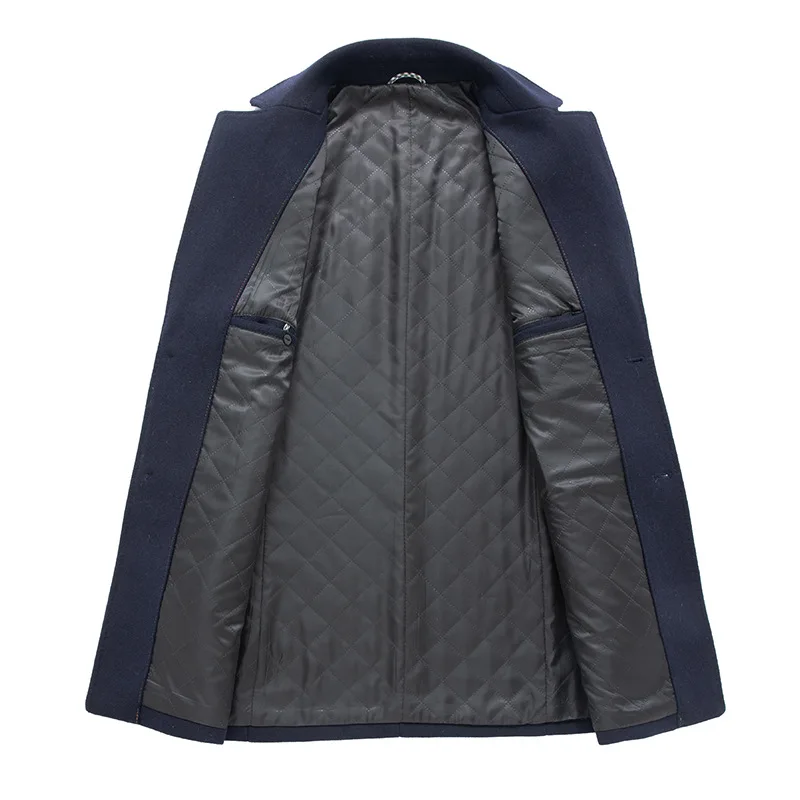 Новое мужское зимнее шерстяное пальто с подкладкой модное повседневное однобортное толстое теплое пальто для мужчин плюс размер M L XL 2XL 3XL 4XL