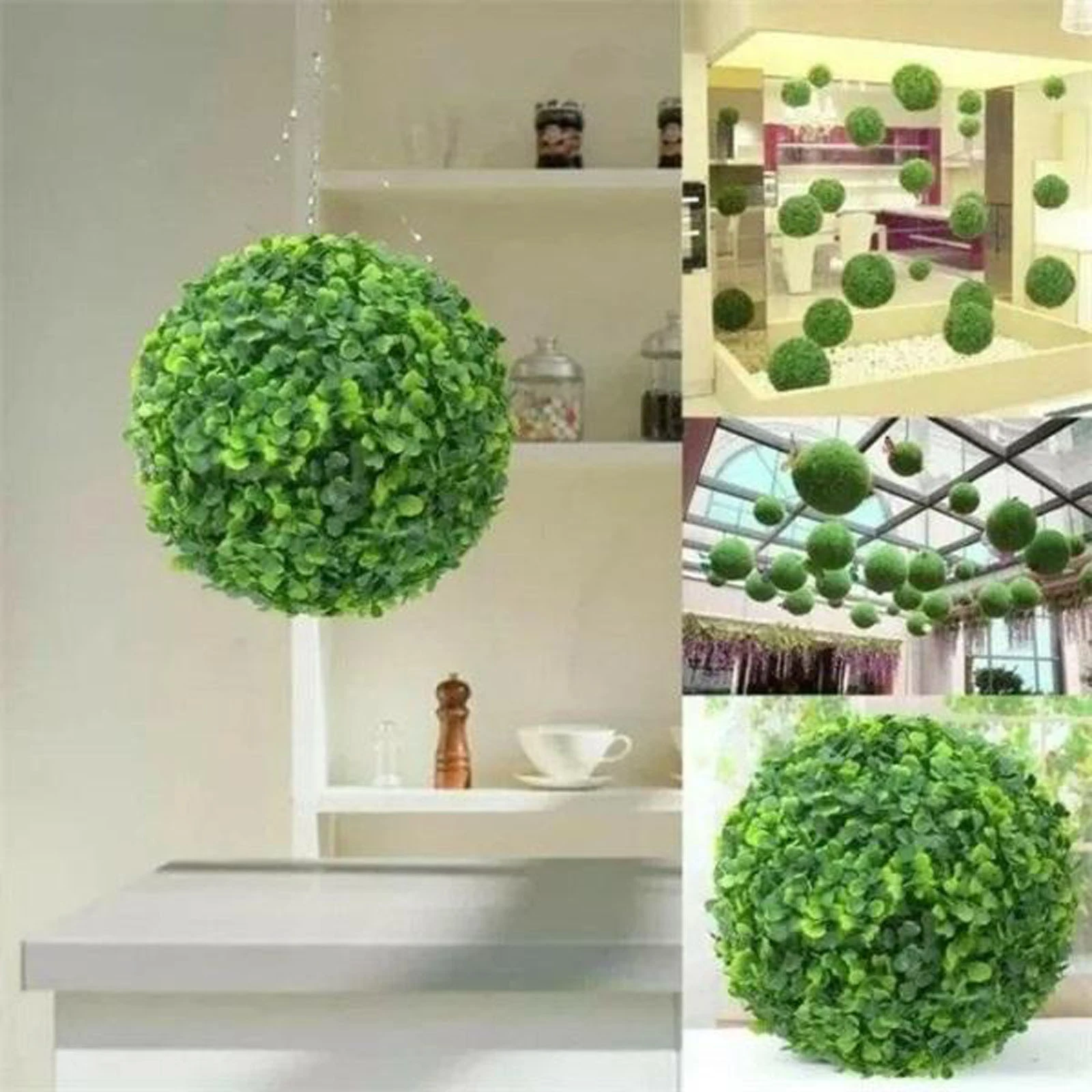 Artificial Green Grass Ball Lifelike Plants Home Wedding Party Hanging Decor DIY 