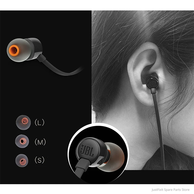 Original JBL T110 Wired Earphones Stereo Music Sports Bass Earbuds HIFI Headset Earphone In line Control Handsfree With Mic