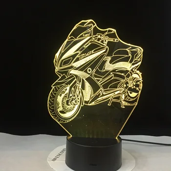 

Luminous Motorcycle Model 3D Illusion Led Lamp Colorful Touch Nightlight Flash Lighting Glow in the Dark Motor Toys Dropshipping