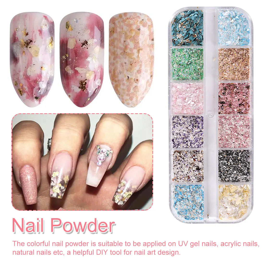 

Holographic Laser Pigment Dust Manicure Powder 1 Set Super Shining Sugar/Mermaid Nail Glitter Powder Nail Art Decoration