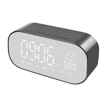 

Mini Mini Portable Wireless Bluetooth Speaker with Dual Alarm Clock LED Display Screen FM Radio Support Aux TF USB MP3 Music for