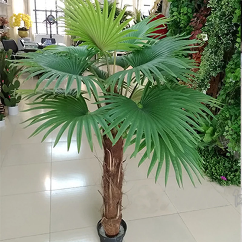 Grande plante artificielle tropicale de palmier, fausse tortue, bambou,  feuille de palmier en soie, grande feuille d'éventail, décoration pour la  maison, le jardin, le bureau | AliExpress