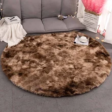 160 см нордический ins круглый пестрый галстук-Краска Градиент ковер журнальный столик для гостиной коврик длинные волосы моющийся спальный детский игровой коврик