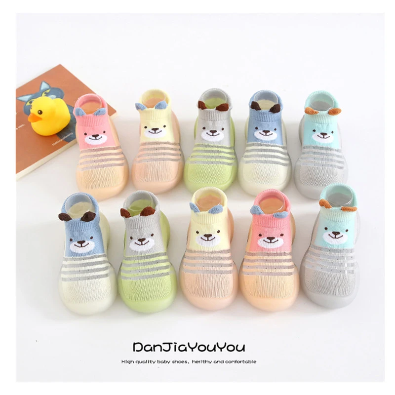 Calcetines con suelas de goma para bebés recién nacidos, Calcetines antideslizantes de suela blanda para Otoño e Invierno