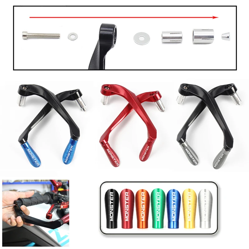 

Handlebars for Ducati Monster 695 696 795 796 996 1098 1100 Motorcycle CNC Aluminum Alloy Hand Levers Grips Handle Protector