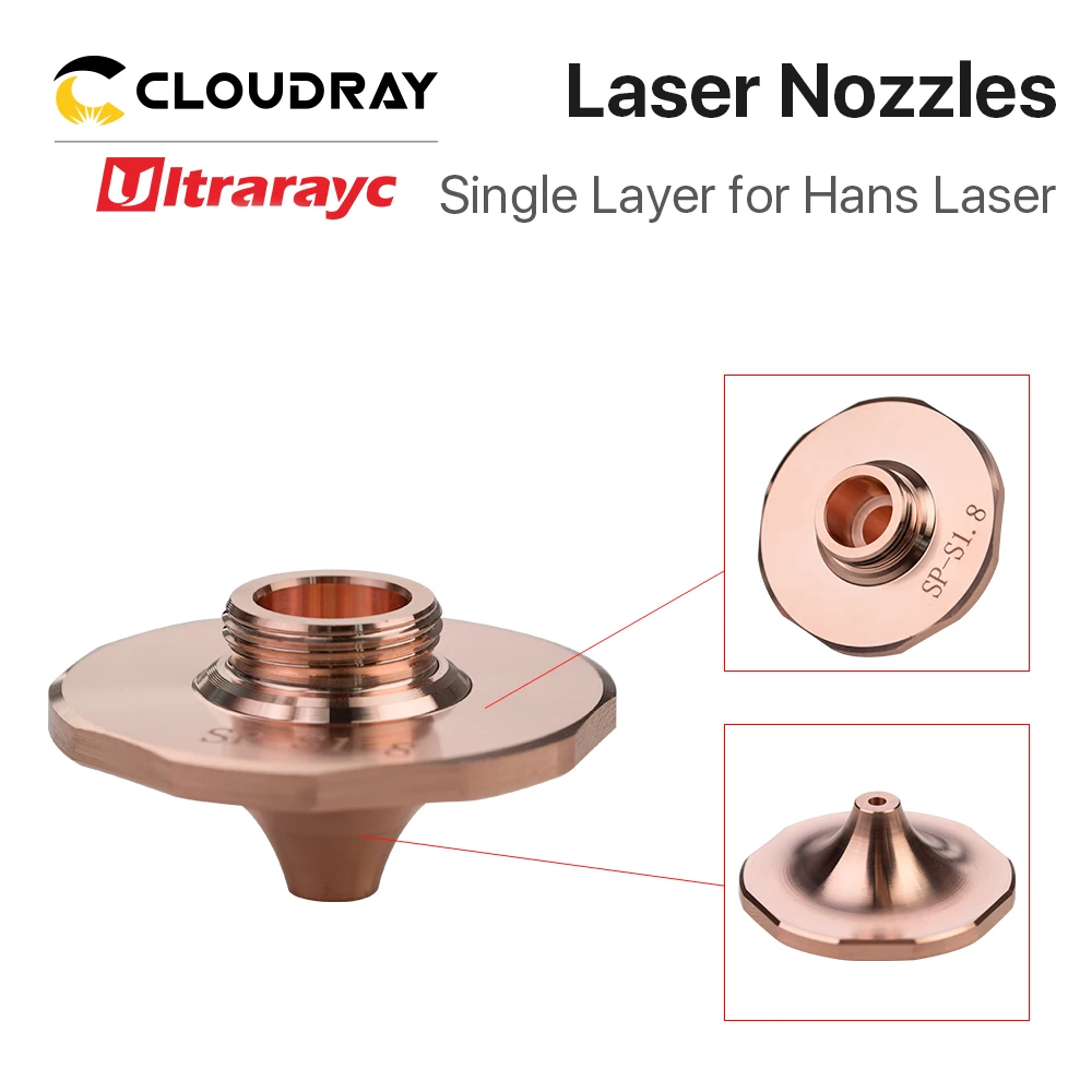 

Ultrarayc A Type DaZu SP Laser Nozzles Single Layer Dia.28mm H15 Caliber 1.6mm&1.8mm for Hans Laser