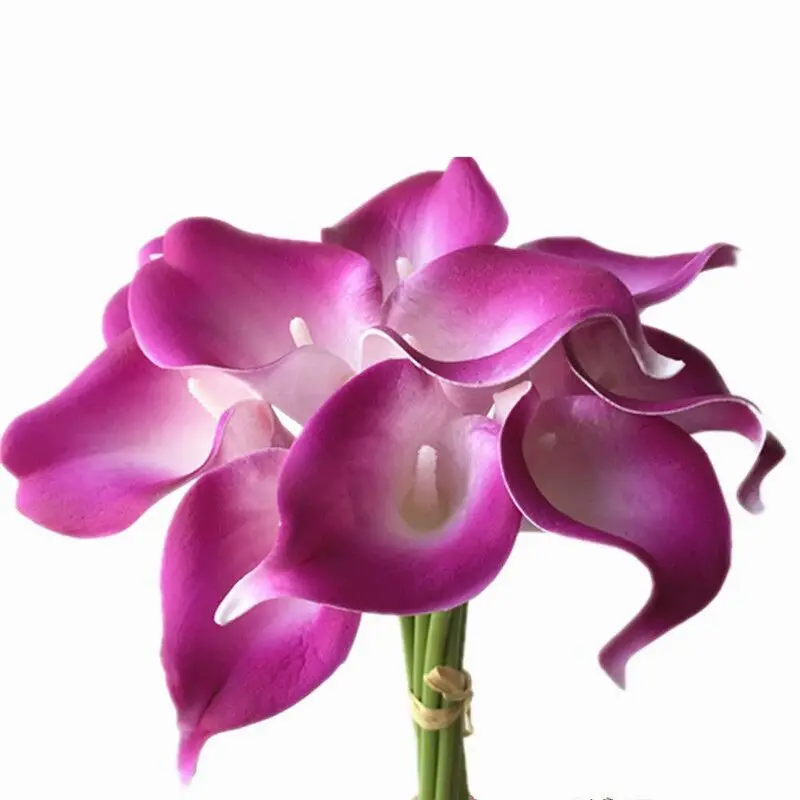 light purple 90 шт. настоящие цветы из искусственной кожи голубое сердце/фиолетовое сердце/белый/Коралловый Калла Лилия белый Калла для свадебных букетов - Цвет: light purple
