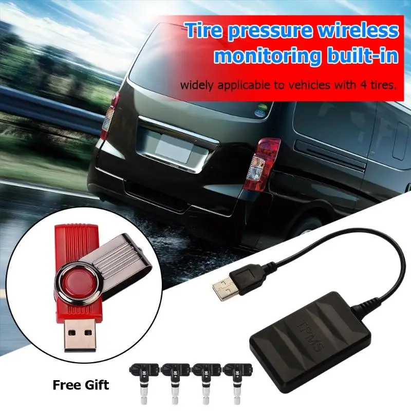 TY05N USB TPMS для Android автомобильный навигатор DVD плеер внутренний датчик Авто контроль давления в шинах Температура шин сигнализация