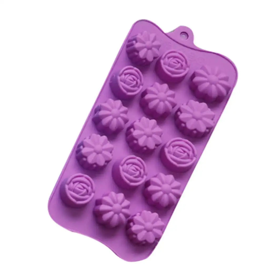 

Durable Portable Heat Resistant Chocolate Mold Cake Mold Ice Home Mold Flower Shape Baking Tool