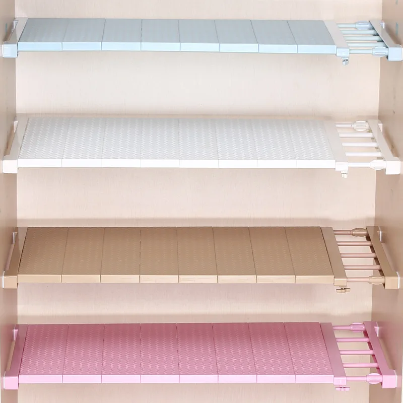 

1PC Adjustable Closet Organizer Storage Shelf Wall Mounted Kitchen Rack Space Saving Wardrobe Decorative Shelves Cabinet Holders