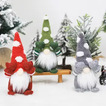 

Merry Christmas Santa Claus Gnome Plush Face Blush Doll Swedish Tomte Ornaments for Christmas Tree New Year DIY Party Decoration