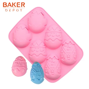 

BAKER DEPOT Easter egg cake pastry mold silicone molds for soap resin big egg rabbit shape chocolate DIY easter cake decorating