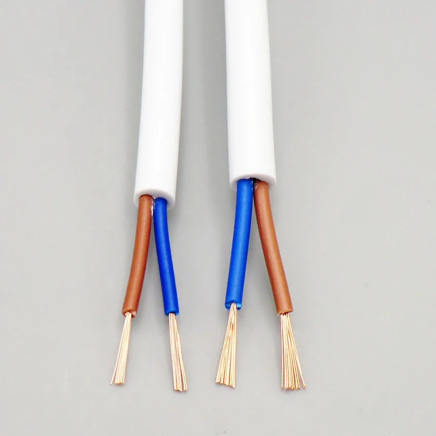 

White Soft Sheath Wire 2 core 0.2, 0.3, 0.5mm² through Extruding Production Signal Control Line Oxygen Free Copper 24,22,20AWG