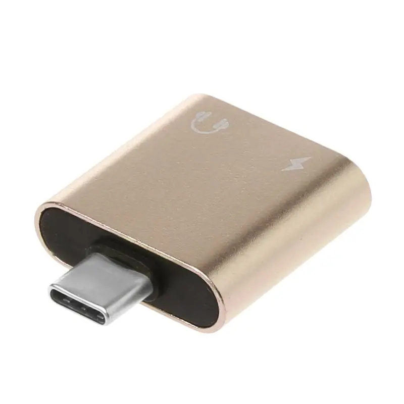 USB C type C до 3,5 мм разъем для наушников адаптер зарядки конвертер для huawei P20/mate 20 10/Pro Xiaomi Mi6 8 MIX2 - Цвет: gold
