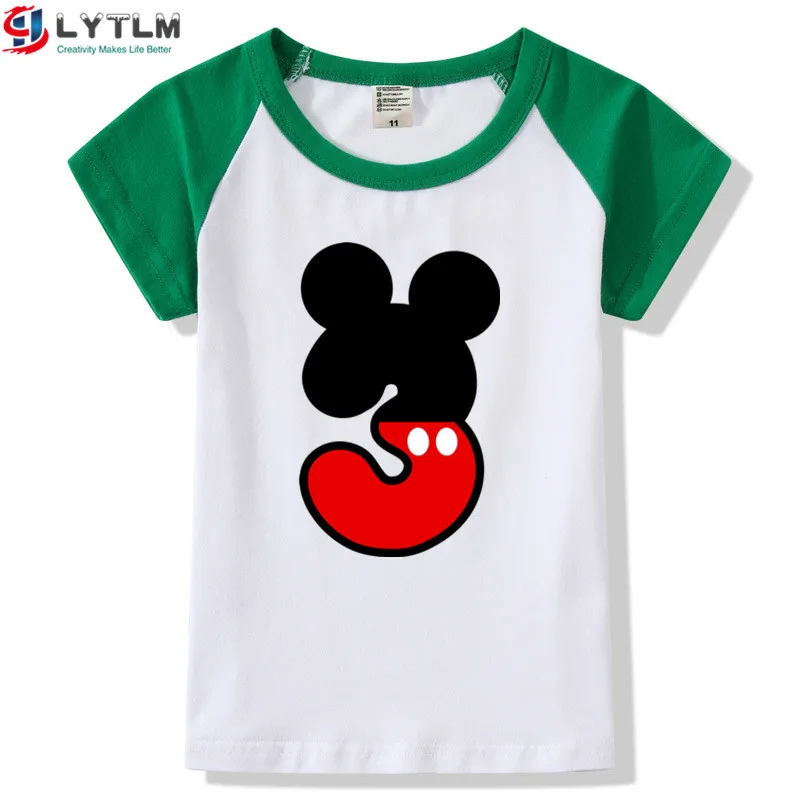 LYTLM 3rd Birthday Outift футболка с рисунком для маленьких мальчиков с днем рождения, костюмы для мальчика, футболка для малышей, милые футболки для маленьких мальчиков - Цвет: DX Raglan Green