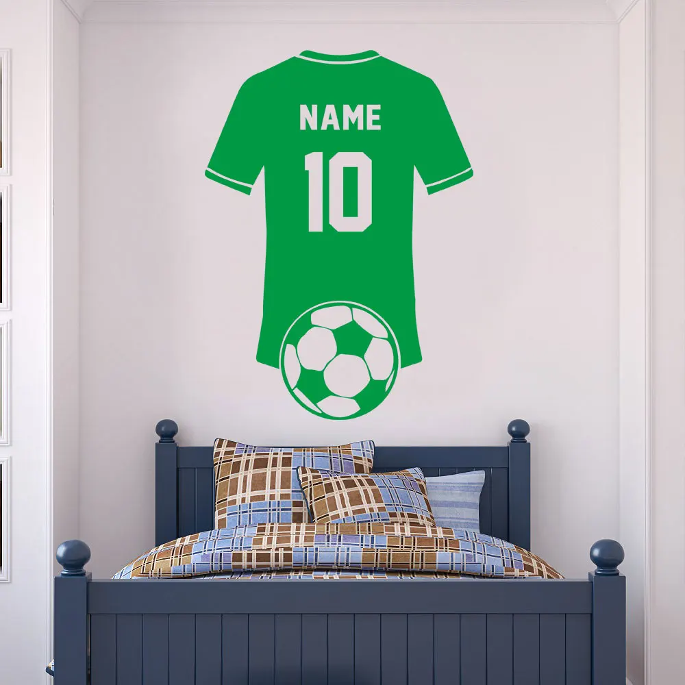 Personalised Football Soccer Shirt Graphic Wall Art Childrens Sticker 