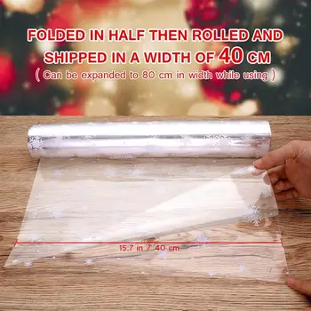 

Cellophane Wrap 3 Mil Thickness Cellophane Wrap Roll Snowflake Decorated Cellophane Bags to Wrap Gift Baskets (3000x80cm)