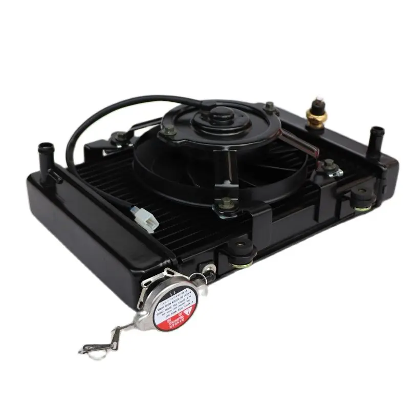 ATV Water Cooling Engine Cooler Radiator + Fan For 200cc 250cc PIT Quad Dirt Bike Dune Buggy Motorcycle 4 Wheel
