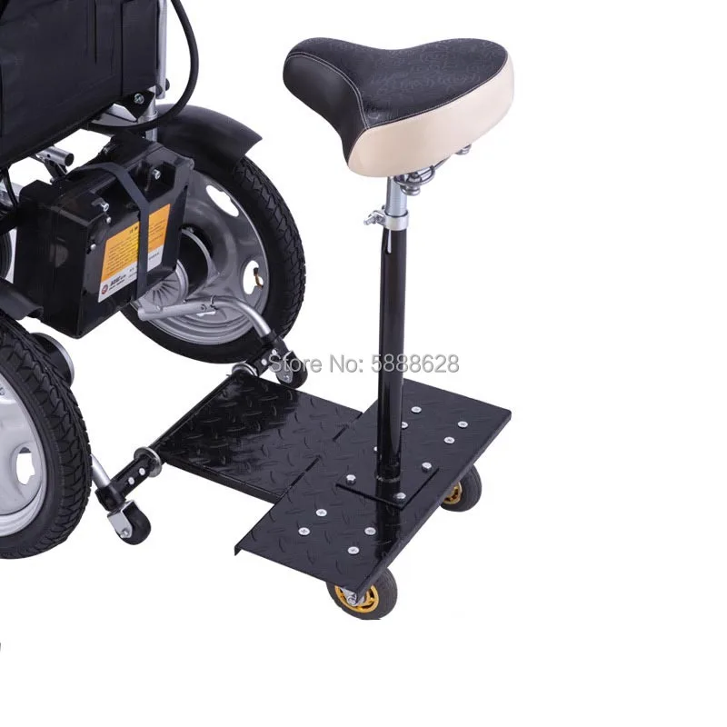 Free Shipping Electric Wheelchair Companion Trailer with Seat and Basket 5