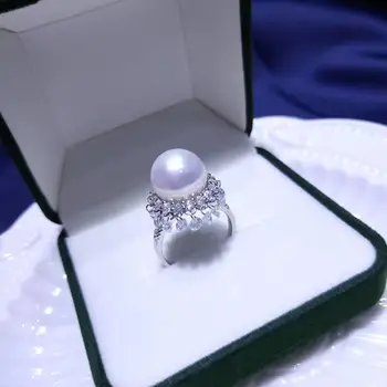 

Original Handmade unique S925 sterling silver natural freshwater pearl 12-13mm ring