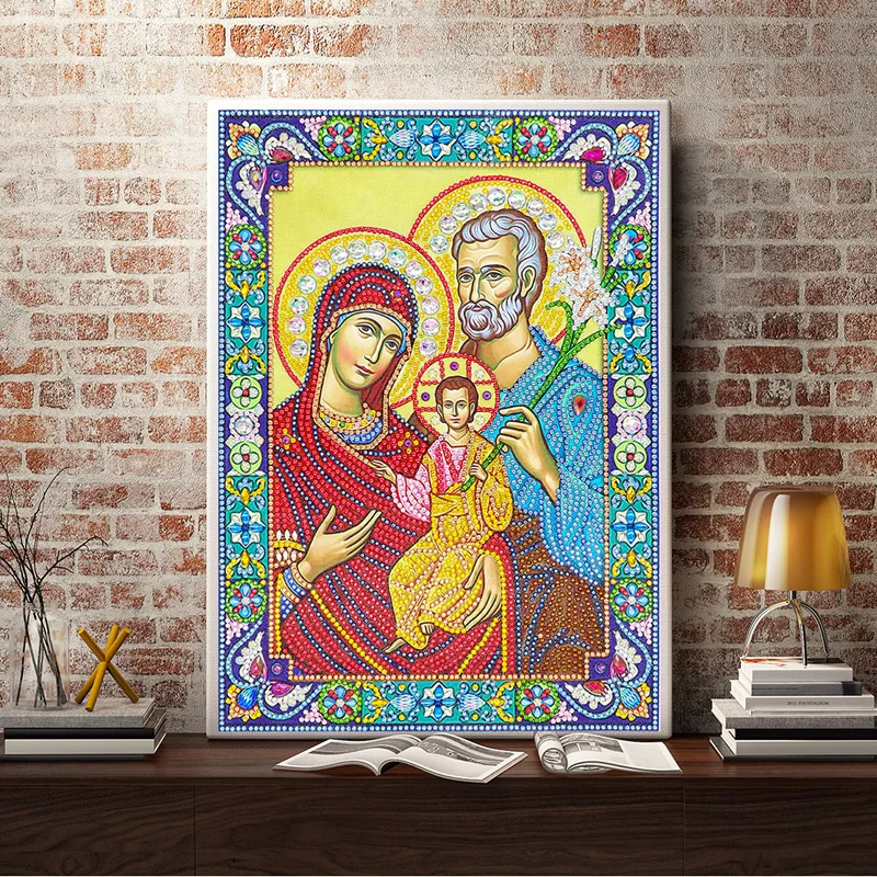 DIY 5D Diamond Mosaic Icon Speical Religion Diamond Embroidery Painting Big Bead Pearl Crystal Glass Sale (2)