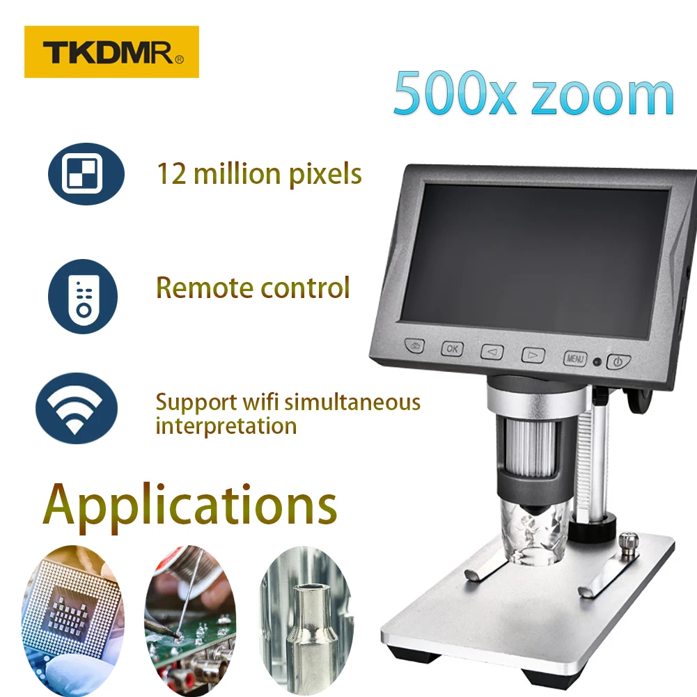 

4.5 inch screen HD digital microscope 1200w pixel WiFi microscope HDMI high-speed maintenance electron microscope