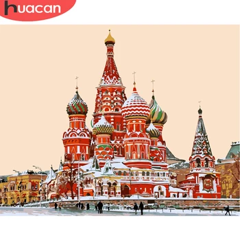 

HUACAN Painting By Number City Landscape Wall Art Coloring By Number Drawing Canvas Acrylic Handpainted Gift Home Decor