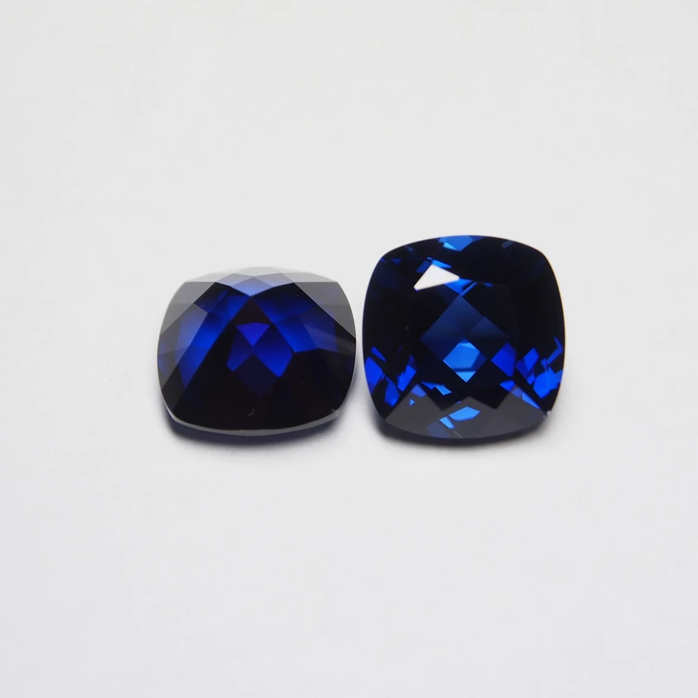 Meisidian10*10mm 5.3 Carats Laboratory Royal Blue Sapphire Gemstone Cushion Cut Corundum Sapphire Stone For Jewelry