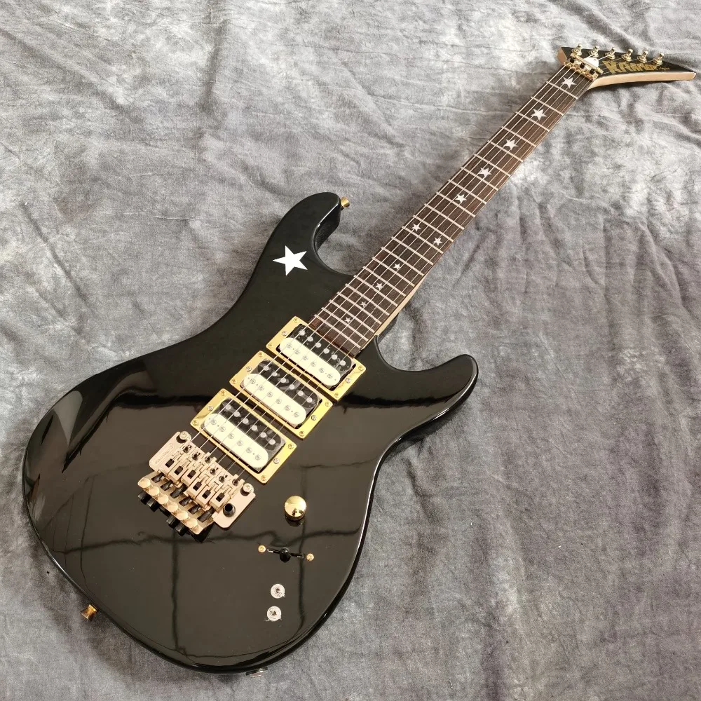 Стиль. Электрогитара черного цвета. Ручная работа 6 stings gitaar. Высокое качество 3 звукоснимателя. Реальные фотографии