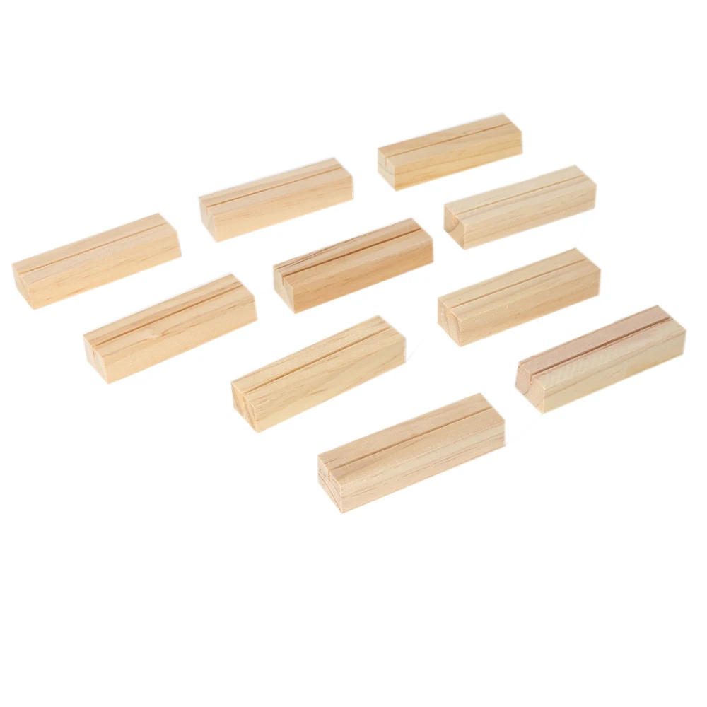 10pcs Wooden Table Card Holder Wedding Decoration Menu Seat Folder Photo Clip Memo Card Holder Wedding Supplies