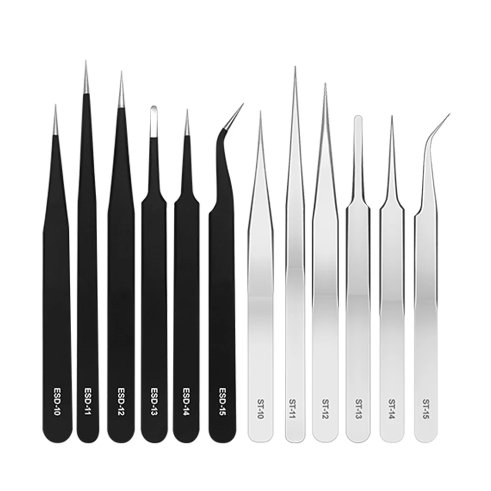 Tweezers-Clamps Medical-Tweezer Electronic-Repair-Tool ESD-15 Pointed Stainless-Steel