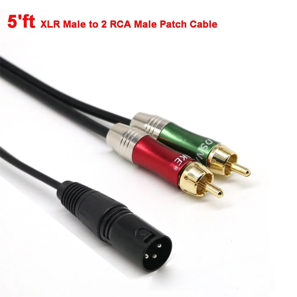 Аудиокабель XLR папа-папа 2 RCA папа соединительный кабель Y-разветвитель
