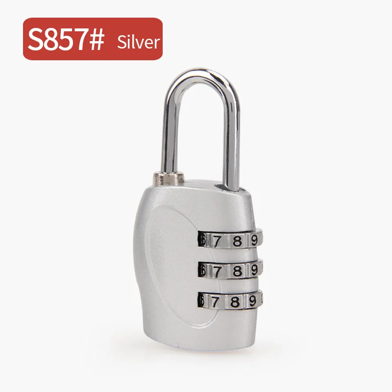 S857 silver Аксессуары для чемоданов безопасный код блокировки Противоугонный кодовый замок для путешествий Комбинация Безопасный сплав цинка материал авиационный ящик замок - Цвет: S857 silver