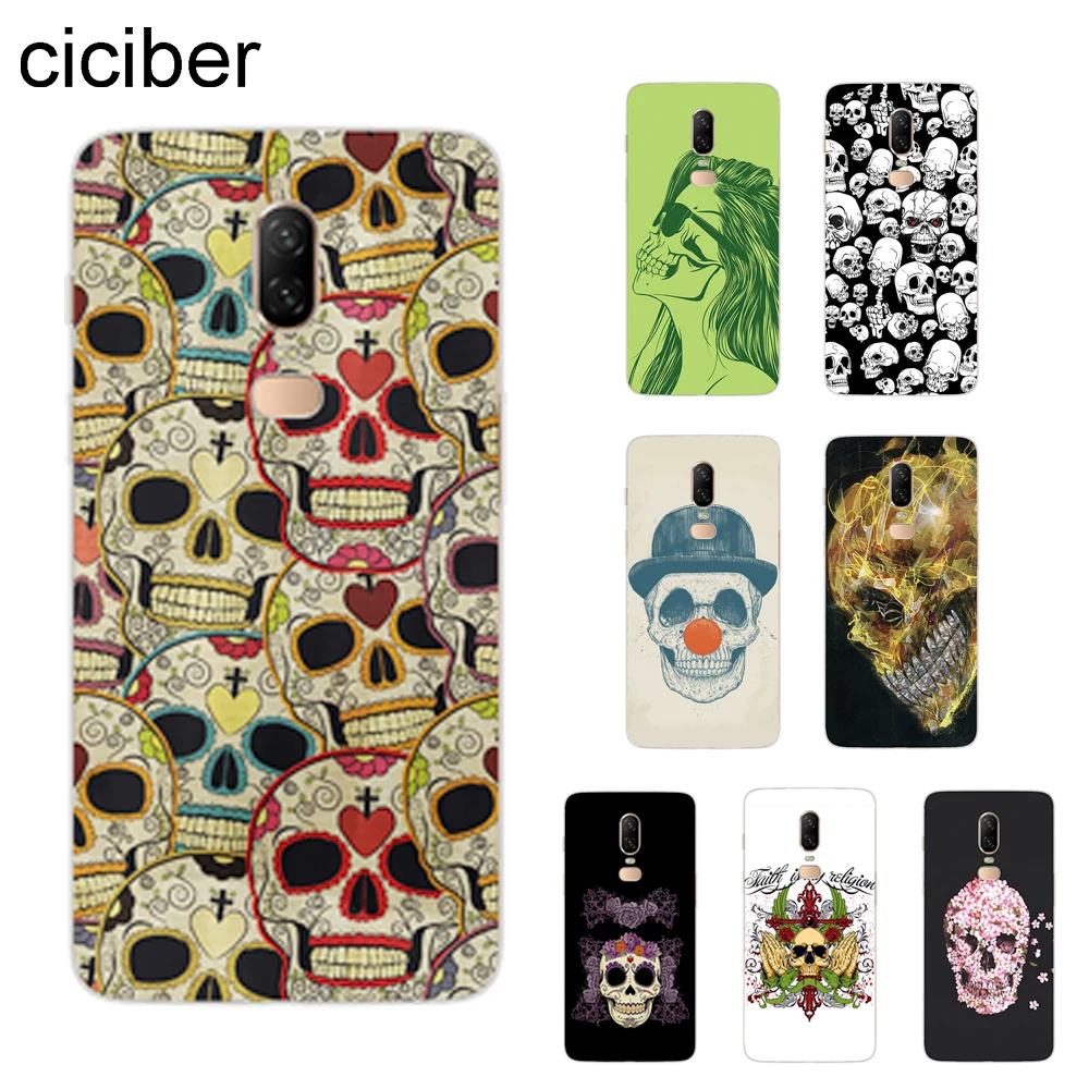 

ciciber Terror Skull Cover For Oneplus 7 Pro 6 5 T Soft Silicone TPU Phone Cases For 1+7 Pro 1+6 1+5 Coque Fundas Shell Capa