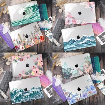 Green Leaves Printed Plastic Case Cover for Macbook Air 11 12 13  A1932 2020 Pro 13 A2251 A2289 15 16 Touch Bar 2019 A2141 1