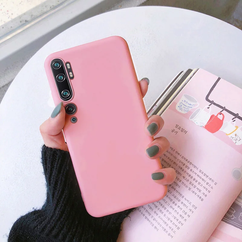 Чехол для redmi UL 10 cc9 pro redmi k30 k20 чехол funda coque caps etui корпус мягкий тонкий матовый корпус - Цвет: pink