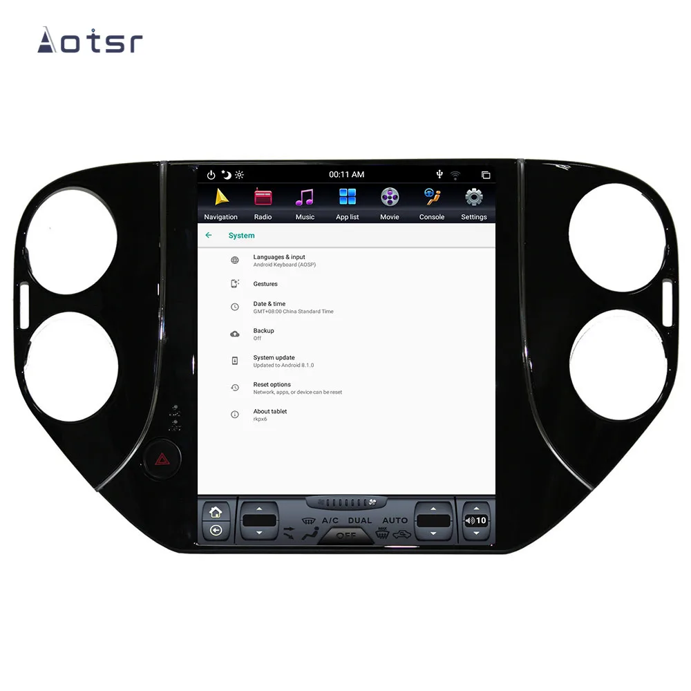 Best Tesla Style Android 8.1 GPS Navigation DVD Player For Volkswagen Tiguan 2010+ Car Auto Radio Stereo Multimedia Head Unit Player 3