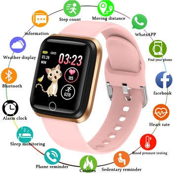 

LIGE New Ladies Smart Watch Waterproof Fitness Tracker Heart Rate Sleep Monitoring Pedometer Sports Watch Android iOS SmartWatch