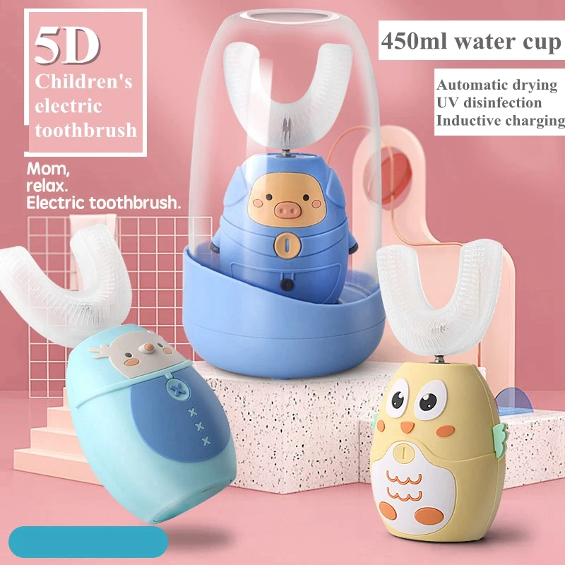 Children 360 Degrees Sonic Automatic Electric Toothbrush Rechargeable U Type soft silicone Toothbrush For kids best gift Children 360 Degrees Sonic Automatic Electric Toothbrush Rechargeable U Type soft silicone Toothbrush For kids best gift